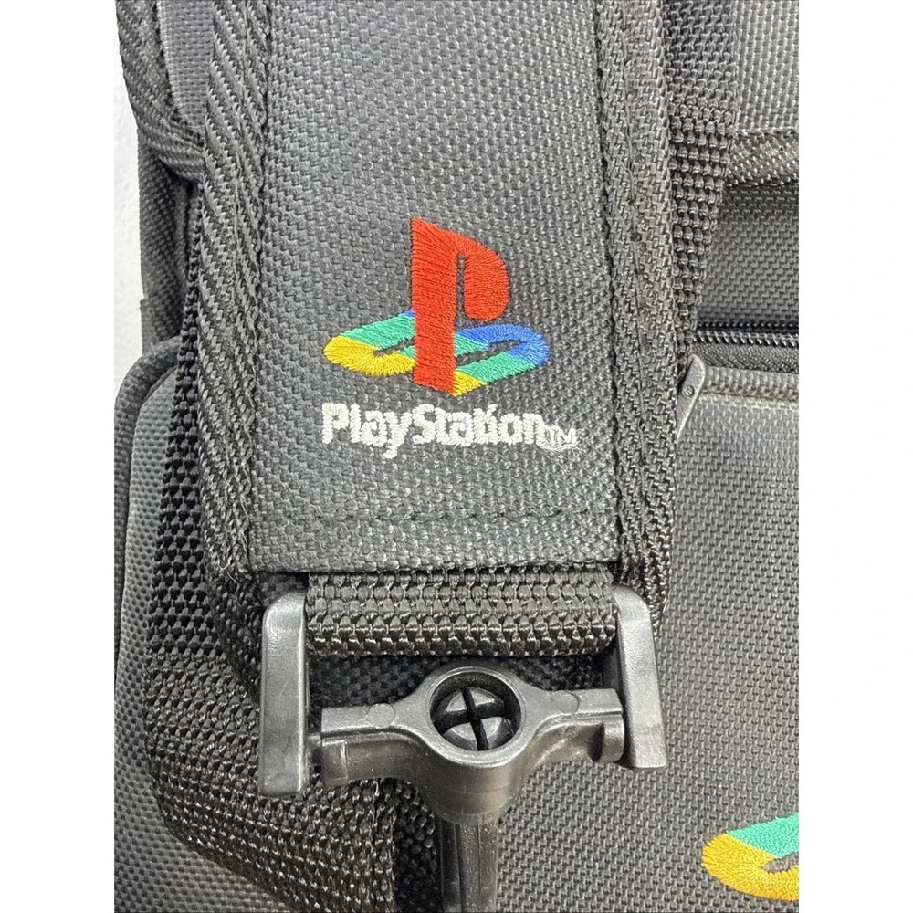 Sony PlayStation PS1 Travel Bag Carrying Case Padded Shoulder Strap Black Nylon